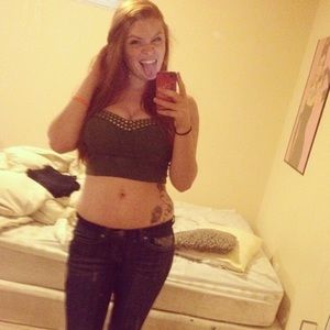 Army green studded bustier