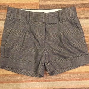 Jcrew plaid wool blend shorts size 2