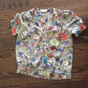 💇Pins and Needles Floral Button Up Blouse XS