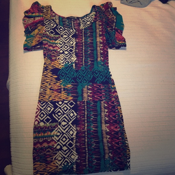 Forever 21 funky pattern tight fitted dress 😜