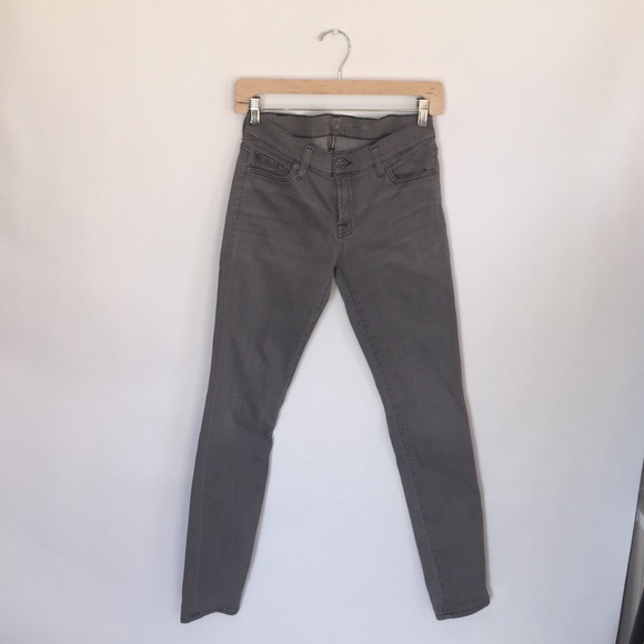 Seven For All Mankind Grey Skinny Jeans 28
