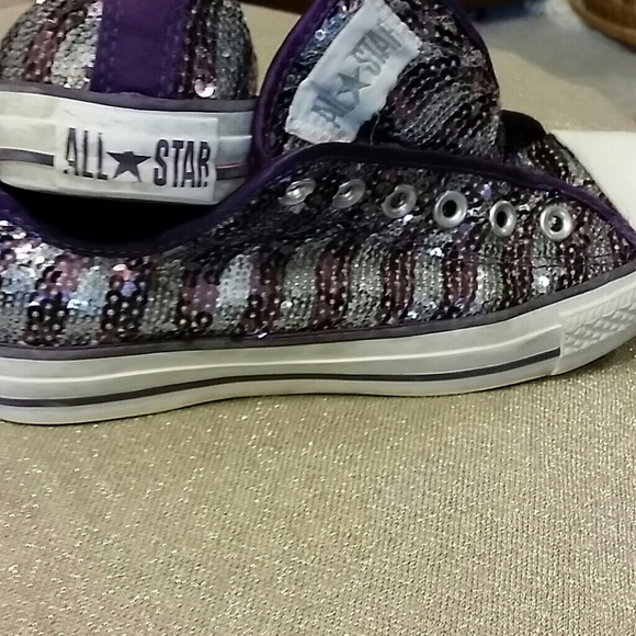 Converse Shoes - Converse All Stars Purple & Silver Sequins 7.5