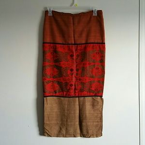 Boho thai maxi skirt