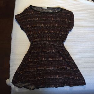 Tribal print dress with open back