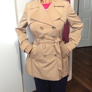 calvin klein tan trench coat