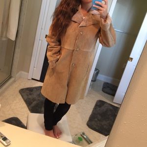 Leather long coat