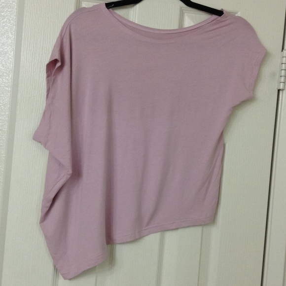 Asymmetrical rayon nude top