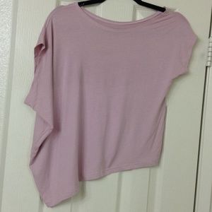Asymmetrical rayon nude top
