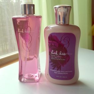dark kiss bath and body works lotion and spray