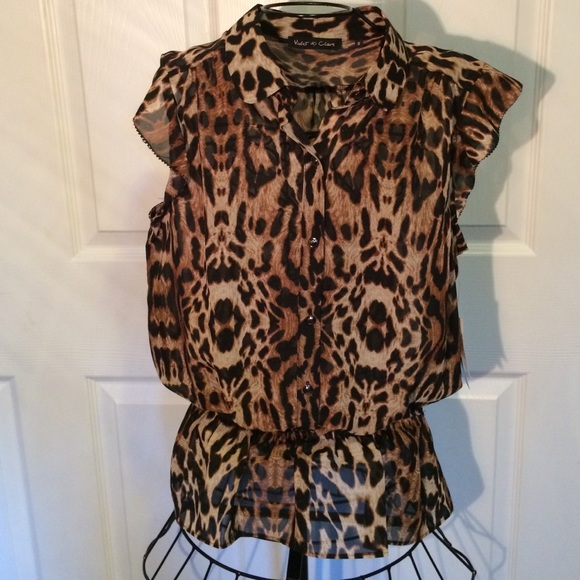 Sheer Cheetah Blouse