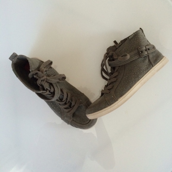 ROXY Military Green Studded Lo-Tops