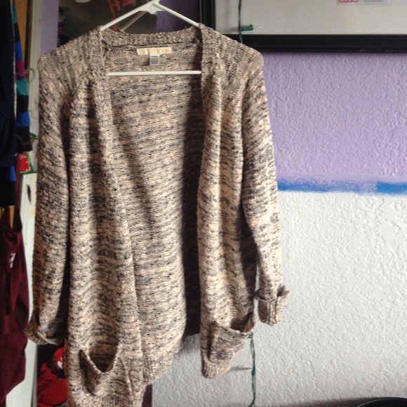 Light pink and black cardigan