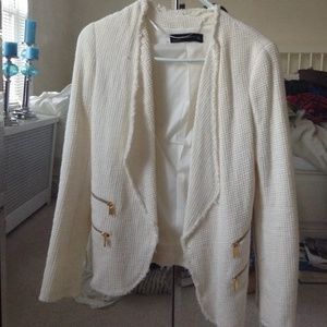 Zara off white knitted blazer