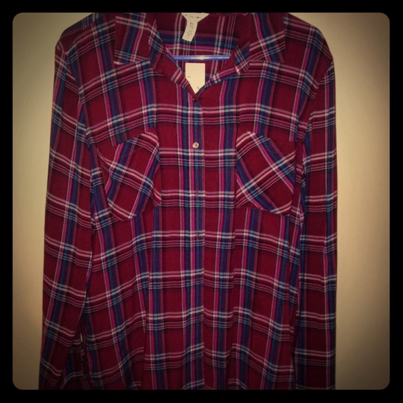 Bethany Mota plaid button up