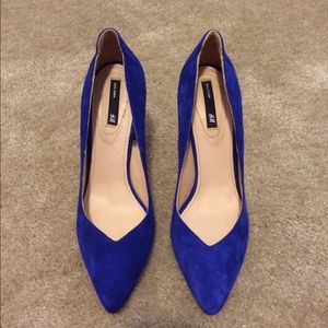 Blue suede pumps Sz:8/39