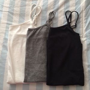 3 cami bundle white grey black