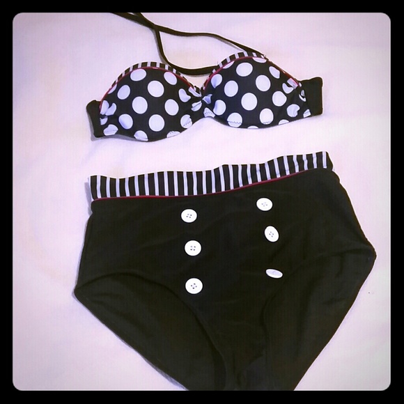 *NWOT* Polka Dot High Waisted Bikini