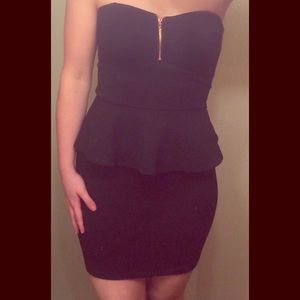 NWOT Black Peplum Dress