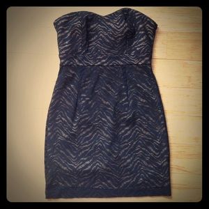 Strapless Black/Nude Lace Dress
