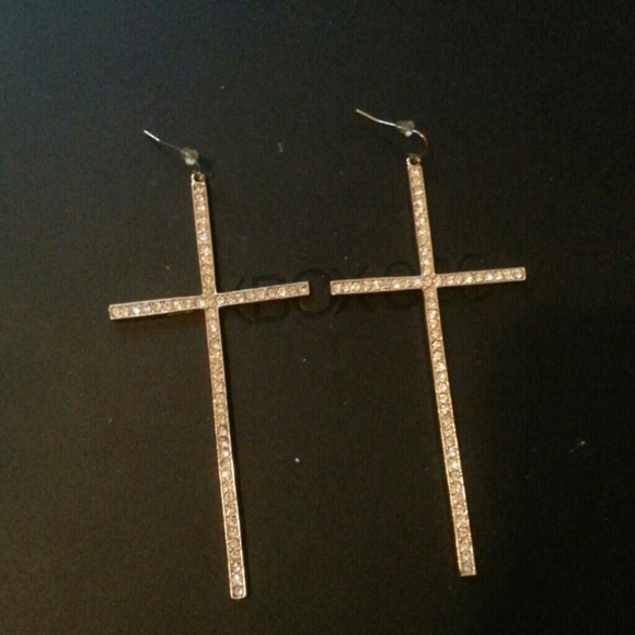 Gold Cross Earrings