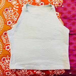 teal American apparel crop top