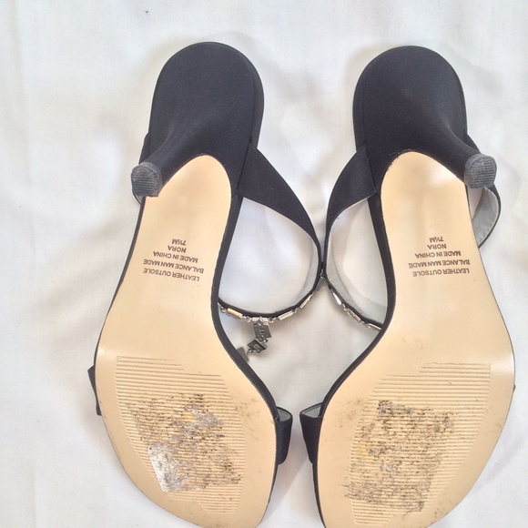 Rhinestone Strap Black Heels - Picture 4 of 4