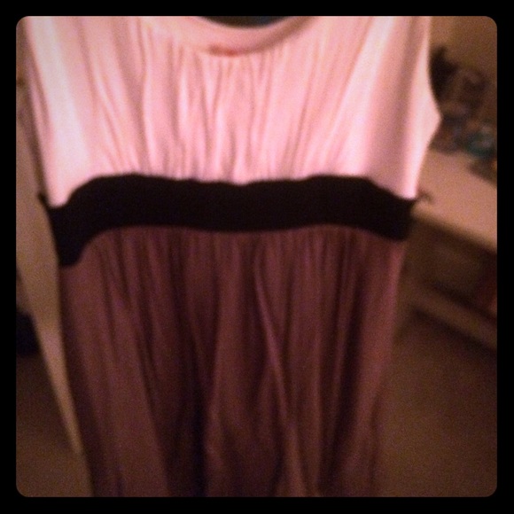 white black and taupe dress