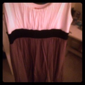 white black and taupe dress