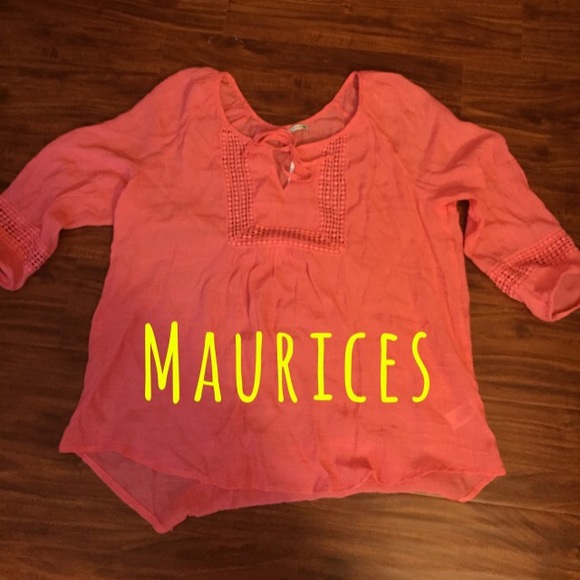 Coral Peasant Top from Maurices
