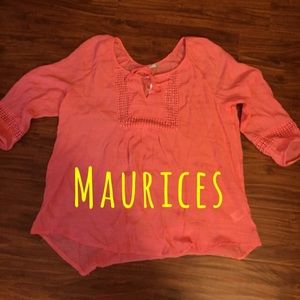 Coral Peasant Top from Maurices