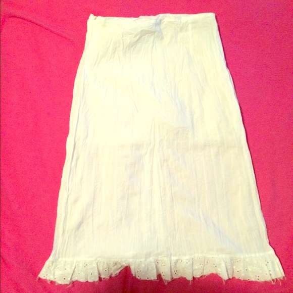 White skirt eyelet bohemian skirt