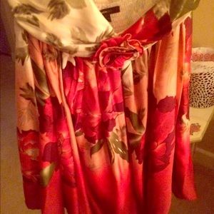 Strapless floral print boutique dress