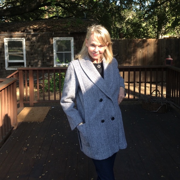Herman Kay vintage wool coat grey size 10