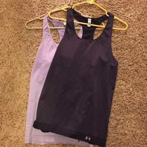 Two Under Armour Tanks. Purple and Black. XL