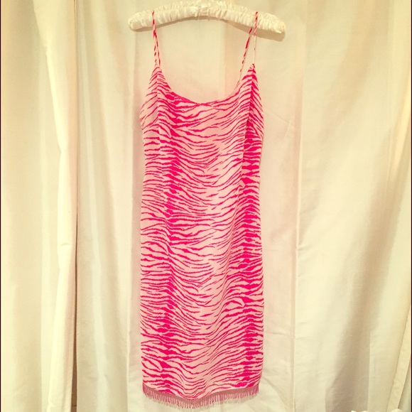 Laundry by Shelli Segal Pink & White Zebra Dress