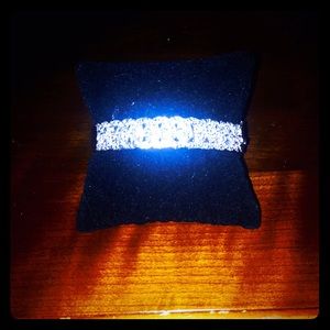 REAL DIAMONDS &&&  Silver over Brass Cuff Bracelet