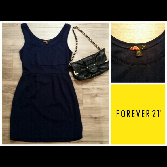 Dark blue, fitted dress