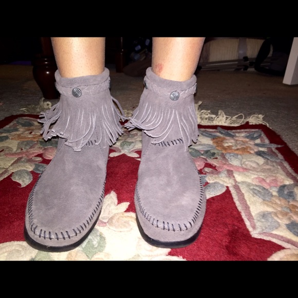 Suede moccasin booties