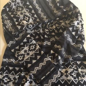 H&M Aztec Print Button Up Hoodie