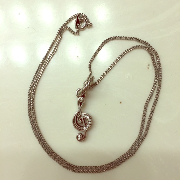 Treble clef necklace