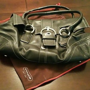 Coach black leather bag