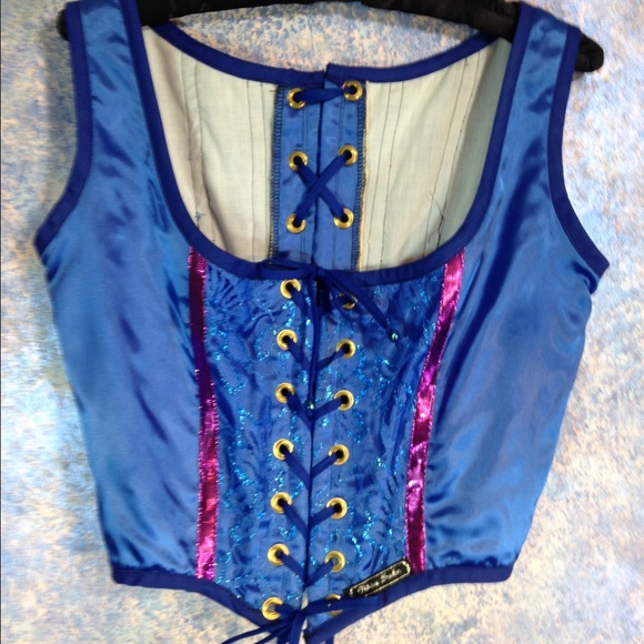 Corset of satin and lace and ribbon