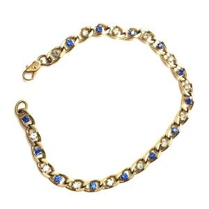 Gold anklet with gems