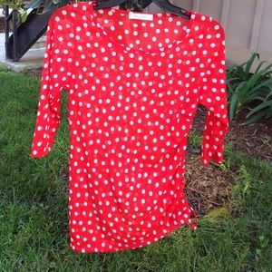 Red lace top with white polka dots ❤️💋