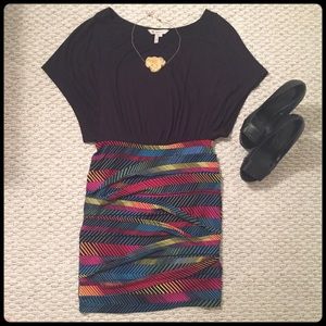 BCBG Multicolored/black dress