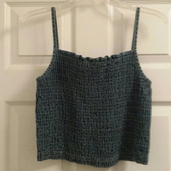 Arizona Jean Company Ruffled Denim Crop Top - Picture 2 of 4