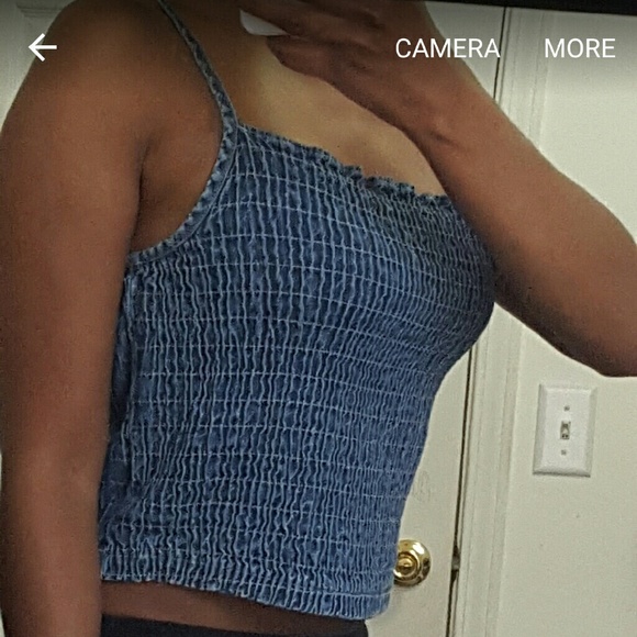 Arizona Jean Company Ruffled Denim Crop Top - Picture 3 of 4