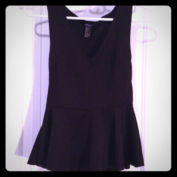 Forever 21 black peplum top