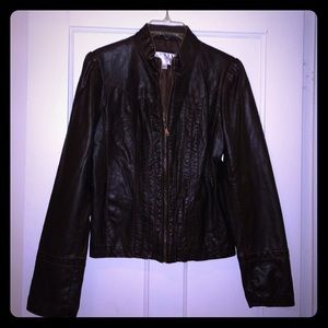 Xhilaration dark brown pleather jacket