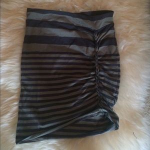 Free people green stripped skirt